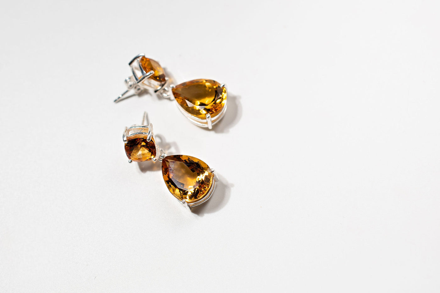 7ct Orange Citrine Drop Earrings – Sterling Silver