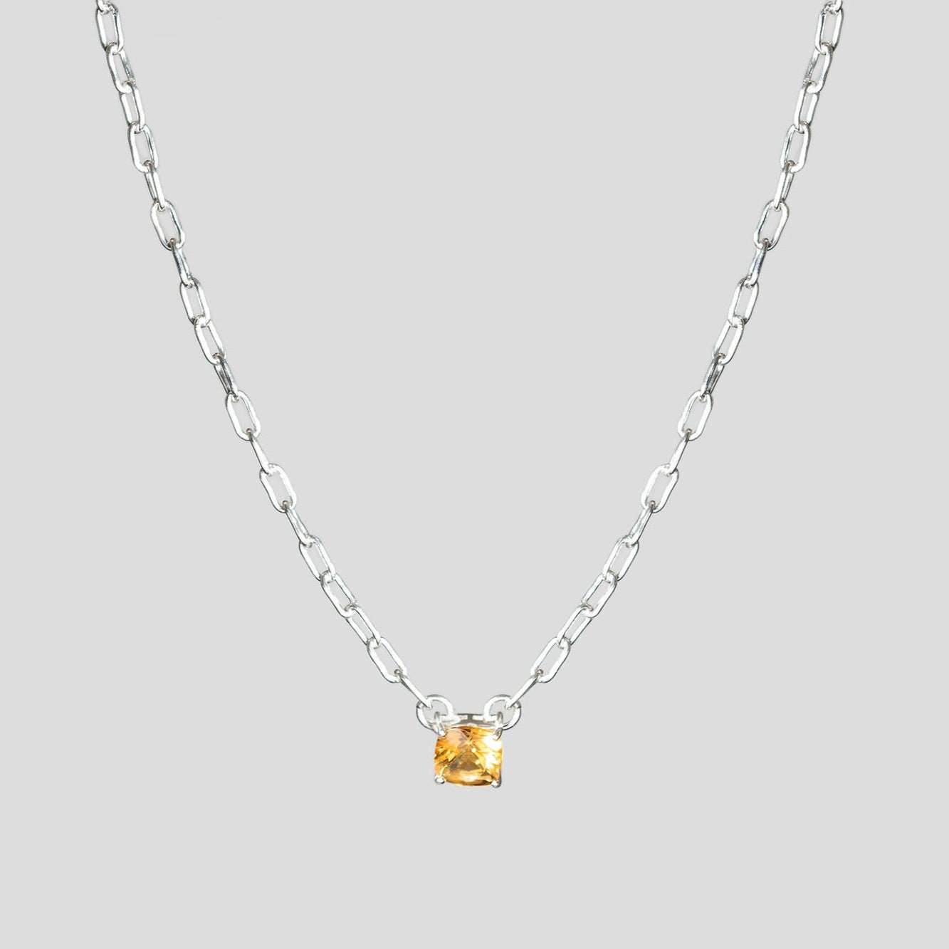 Citrine Paperclip Necklace