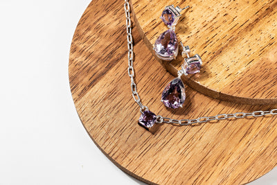 1ct Pink/Lavender Amethyst Paperclip Necklace: Sterling Silver Adjustable
