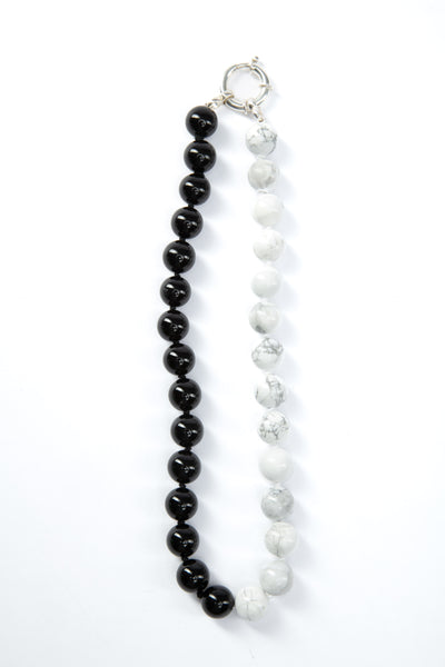 Black & Black Onyx and Howlite Necklace
