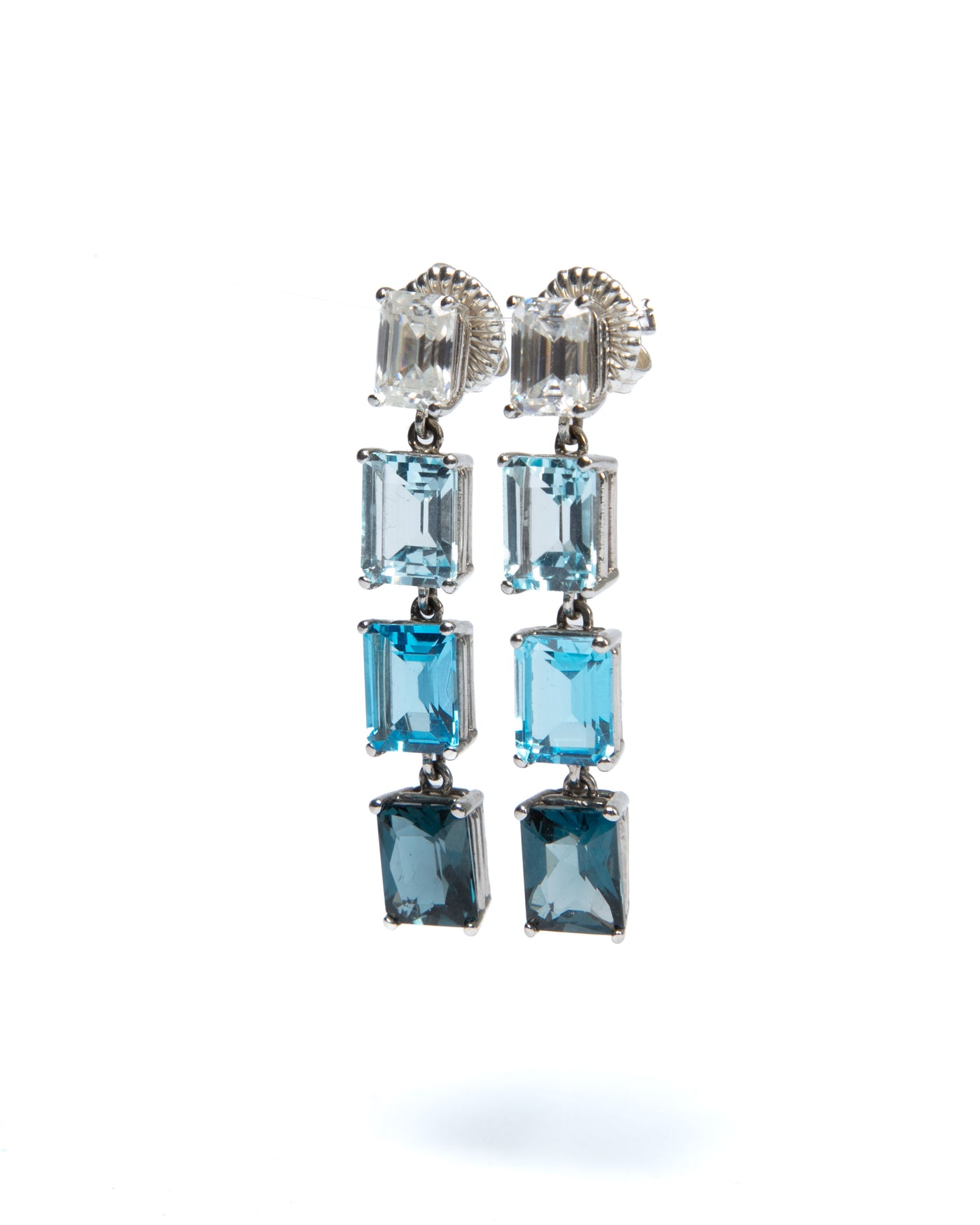 Blue Hues Drop earrings - Topaz’s & Sterling Silver