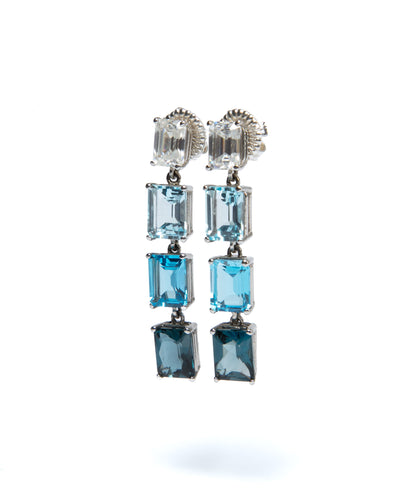 Blue Hues Drop earrings - Topaz’s & Sterling Silver