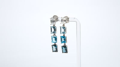Blue Hues Drop earrings - Topaz’s & Sterling Silver