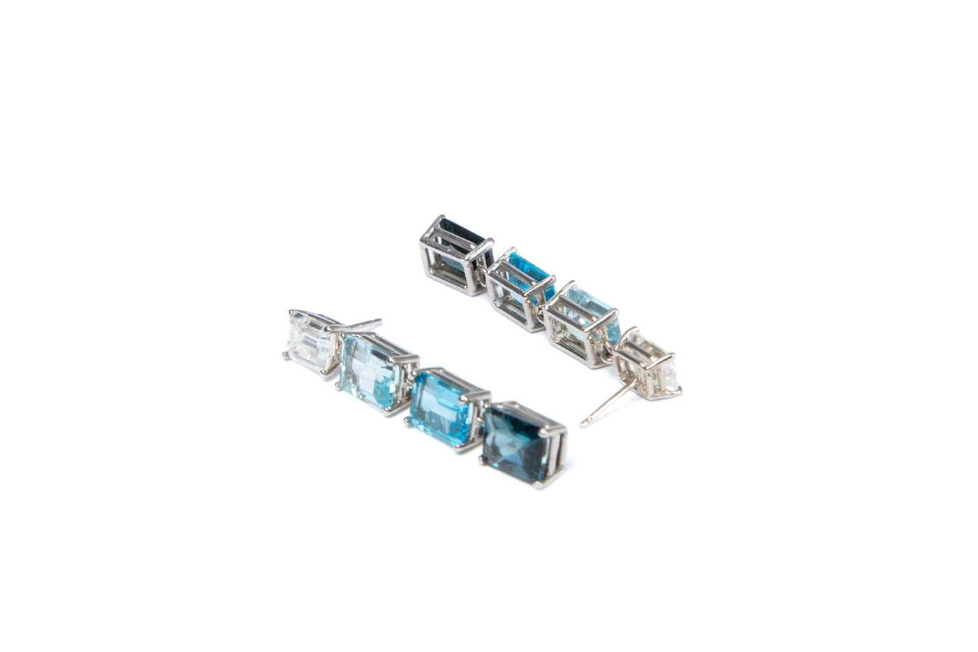 Blue Hues Drop earrings - Topaz’s & Sterling Silver