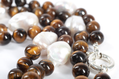 Baroque & Tiger Eye Necklace