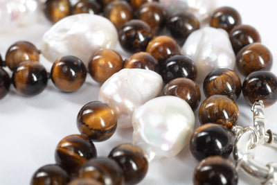 Baroque & Tiger Eye Necklace