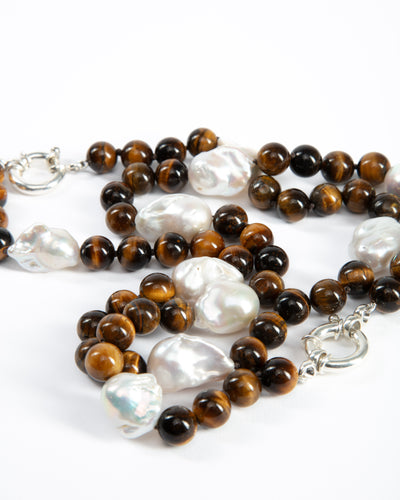 Baroque & Tiger Eye Necklace