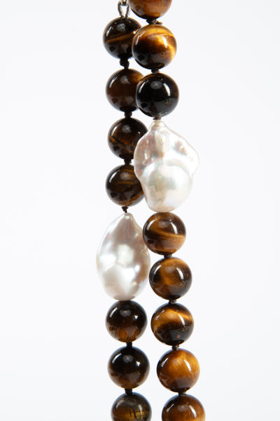 Baroque & Tiger Eye Necklace