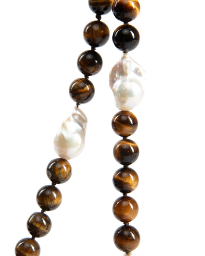 Baroque & Tiger Eye Necklace