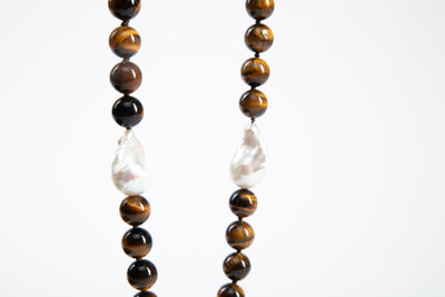 Baroque & Tiger Eye Necklace