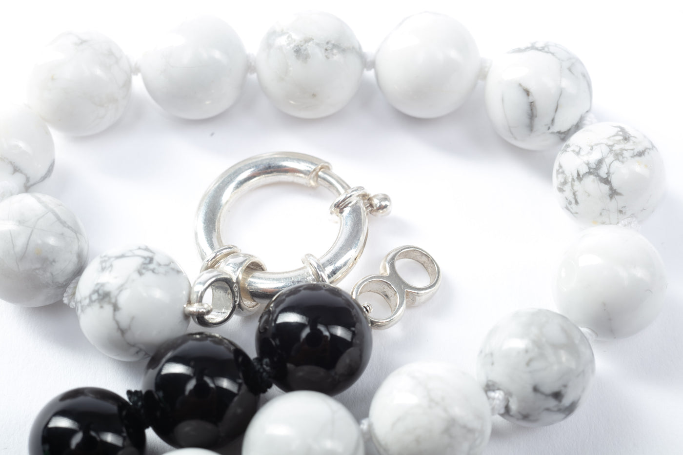 Black & Black Onyx and Howlite Necklace