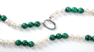 Three Three Malachite & Pearl Necklace