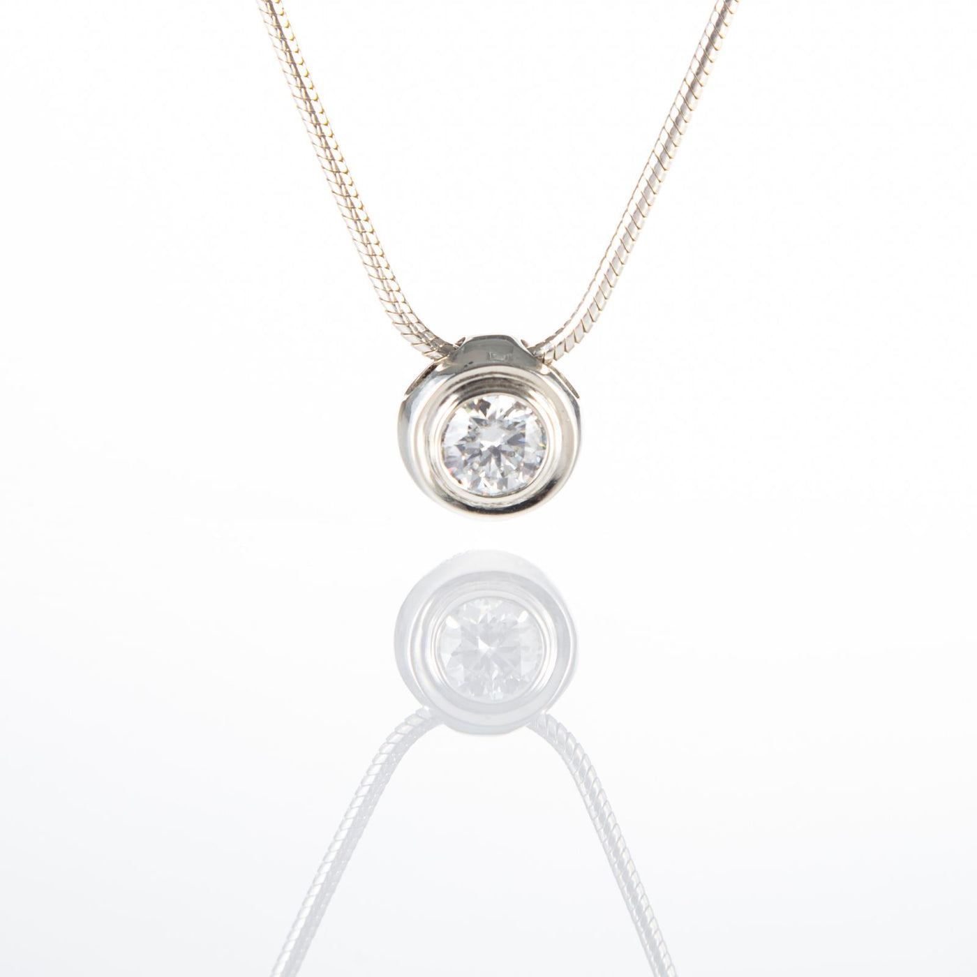 2ct Moissanite Pendant - Double Bezel