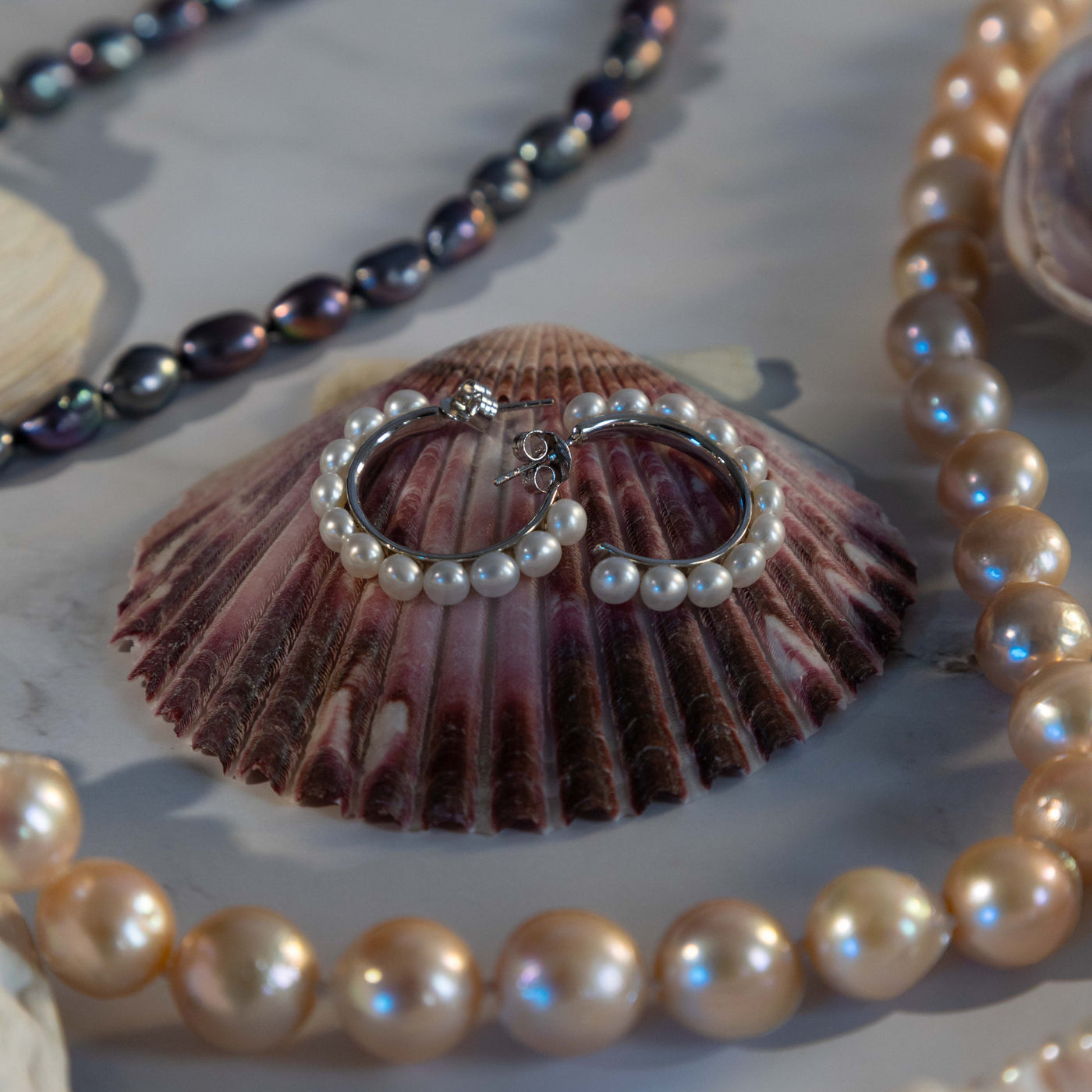Pearl Hoop Earring - one of a kind