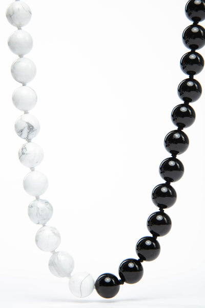 Black & Black Onyx and Howlite Necklace