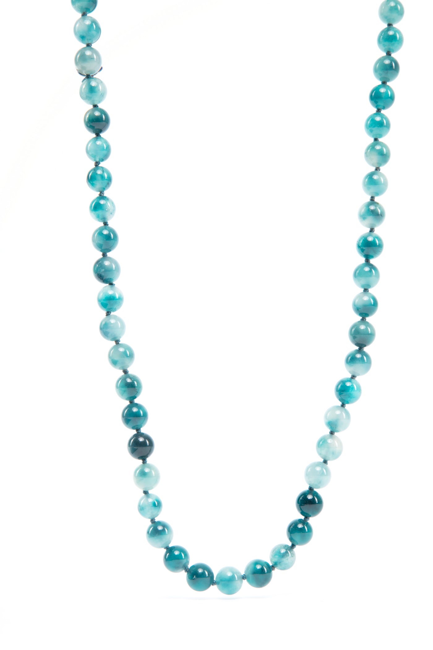 Blue Jade Necklace - 22 inches