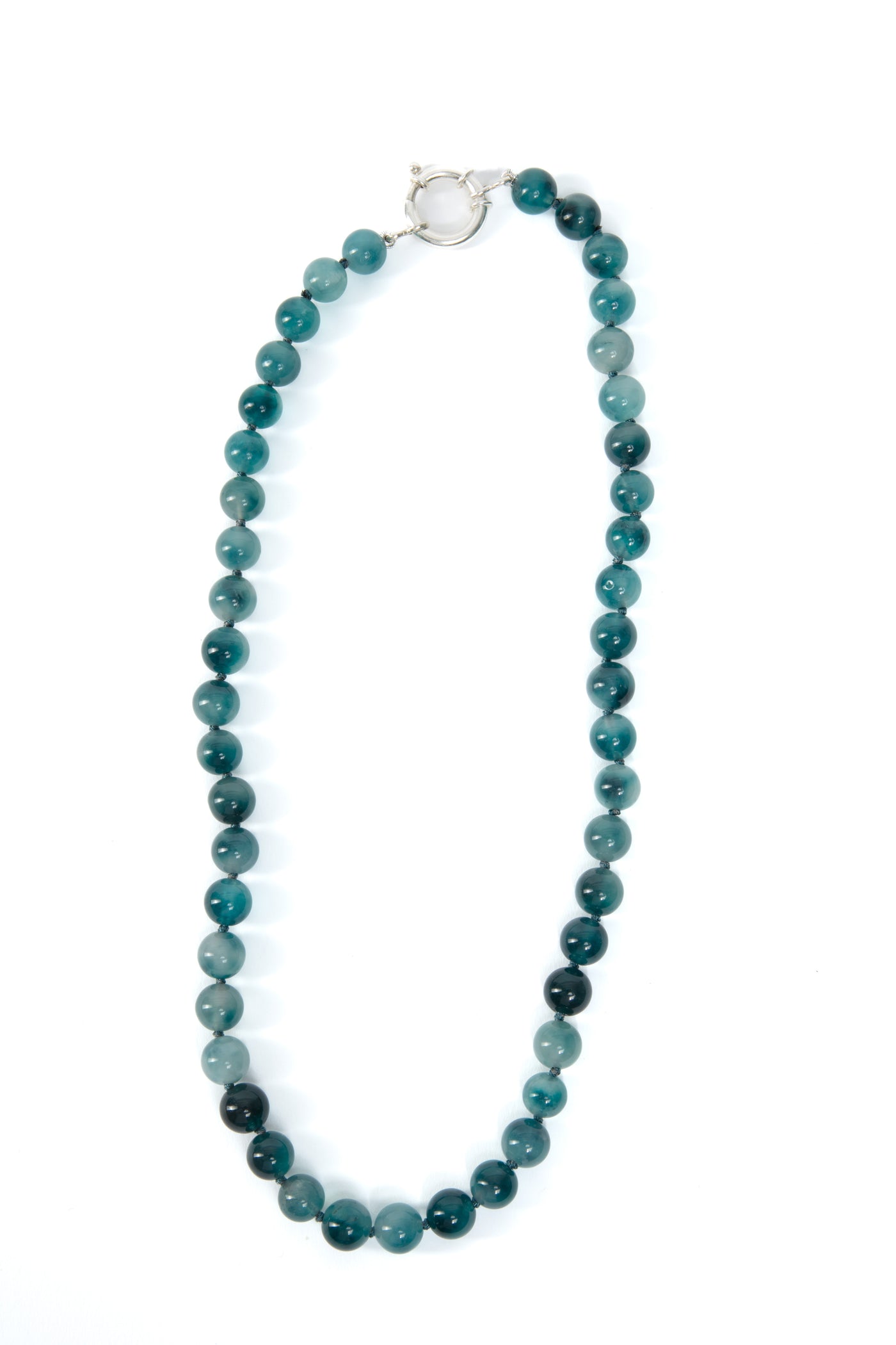 Blue Jade Necklace - 22 inches