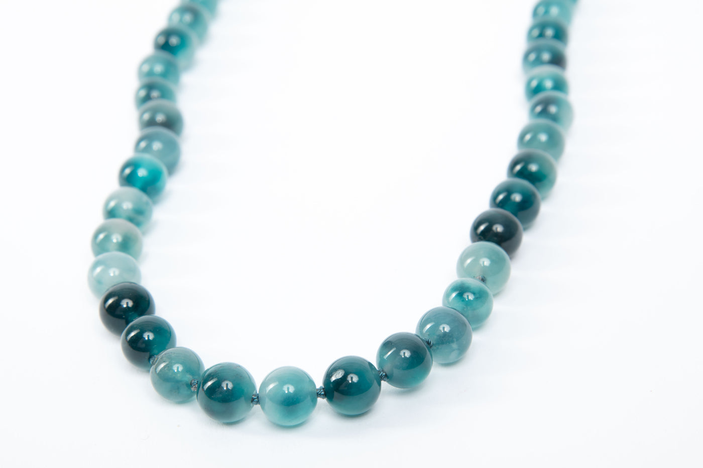 Blue Jade Necklace - 22 inches