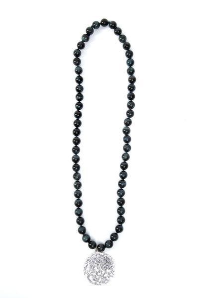 Fan Necklace - Stone Blue Tiger Eye