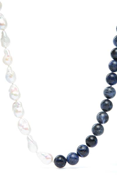 Half Blue Baroque Necklace