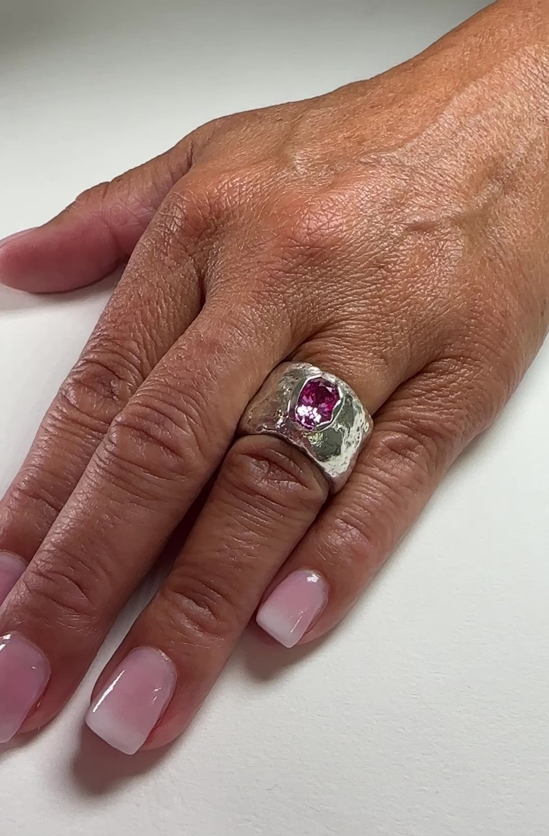 Pink Topaz Ring - Sterling Silver