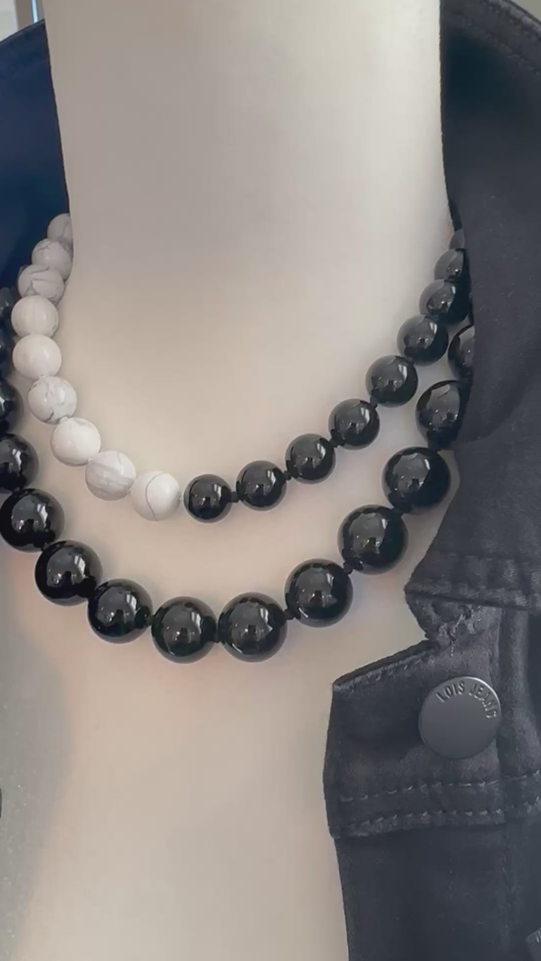 Oversized Black Onyx Necklace - 18 inches