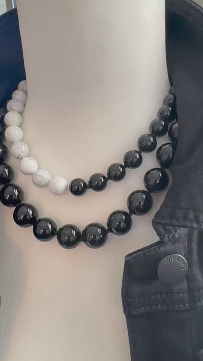 Oversized Black Onyx Necklace - 18 inches