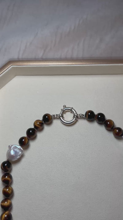 Baroque & Tiger Eye Necklace
