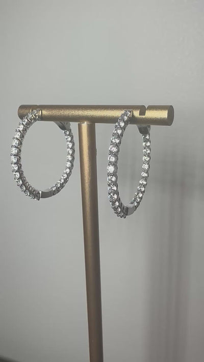 Inside Out Hoop Earring - 925 Sterling Silver