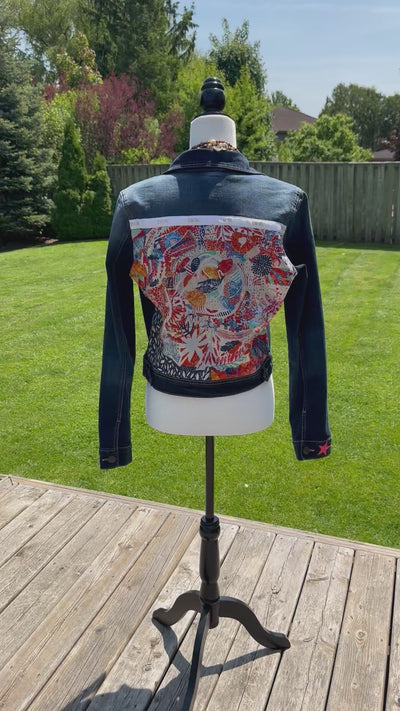 Multi Coloured Jean Jacket- L