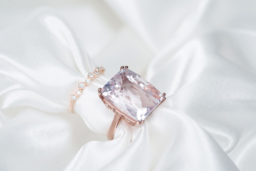 20ct Pink Kunzite Cocktail Ring - 10k Rose Gold