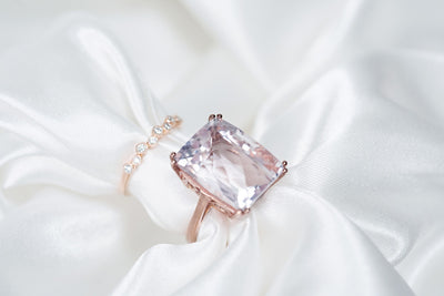 20ct Pink Kunzite Cocktail Ring - 10k Rose Gold