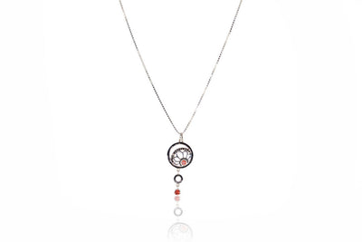 Art Deco Style Pendant Vintage – Sterling Silver with Orange Citrine