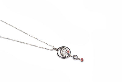 Art Deco Style Pendant Vintage – Sterling Silver with Orange Citrine