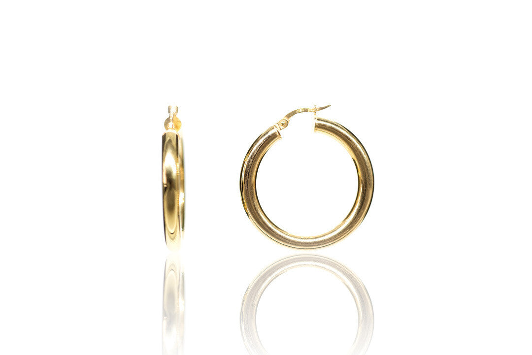Medium Gold Hoops - 10k yellow gold