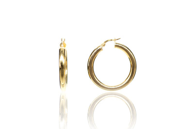 Medium Gold Hoops - 10k yellow gold