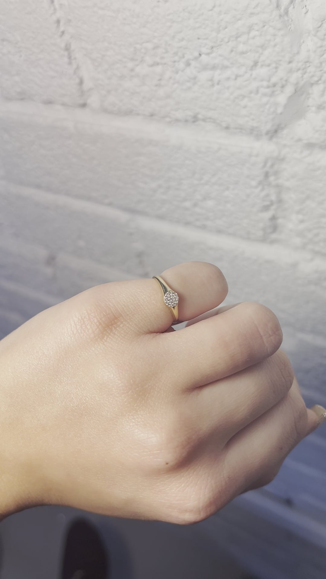 Pave Pinky Ring – Diamonds 10k Yellow Gold