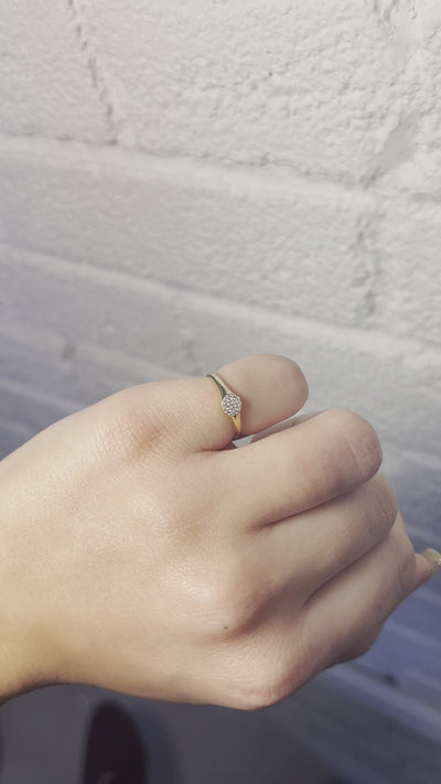 Pave Pinky Ring – Diamonds 10k Yellow Gold