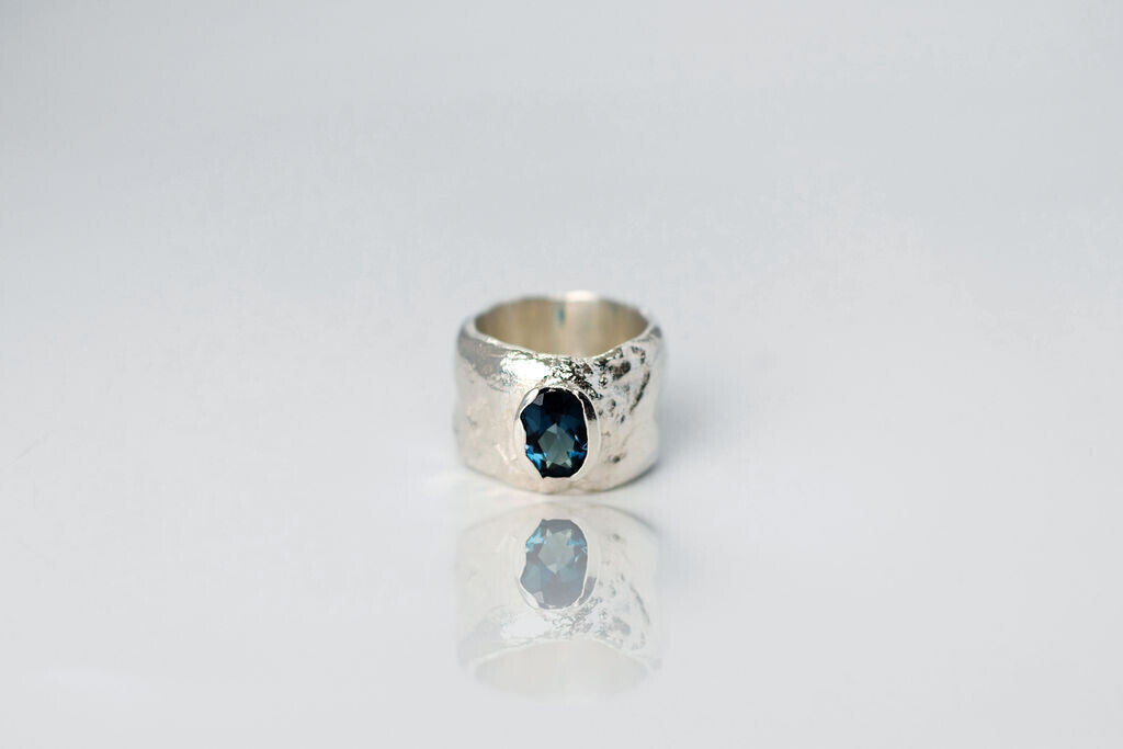 London Blue Topaz Ring - Sterling Silver