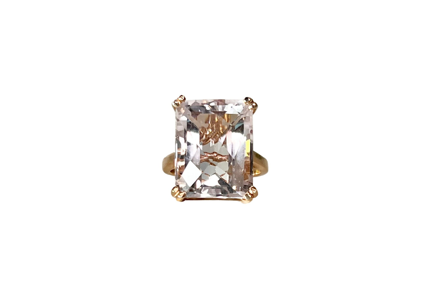 20ct Pink Kunzite Cocktail Ring - 10k Rose Gold