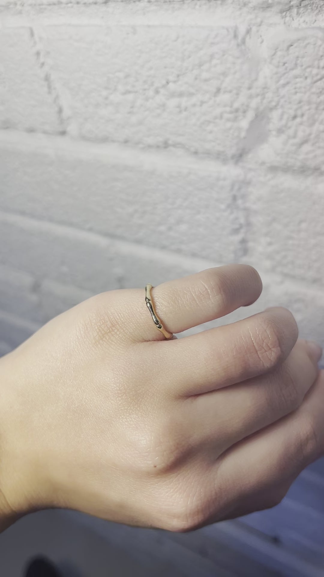 14k Yellow Gold Bamboo Ring (Gucci Style)