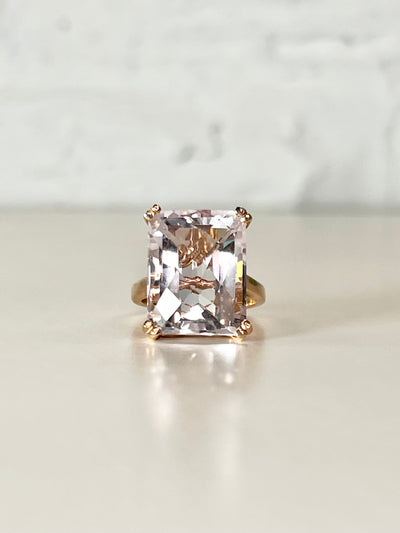 20ct Pink Kunzite Cocktail Ring - 10k Rose Gold