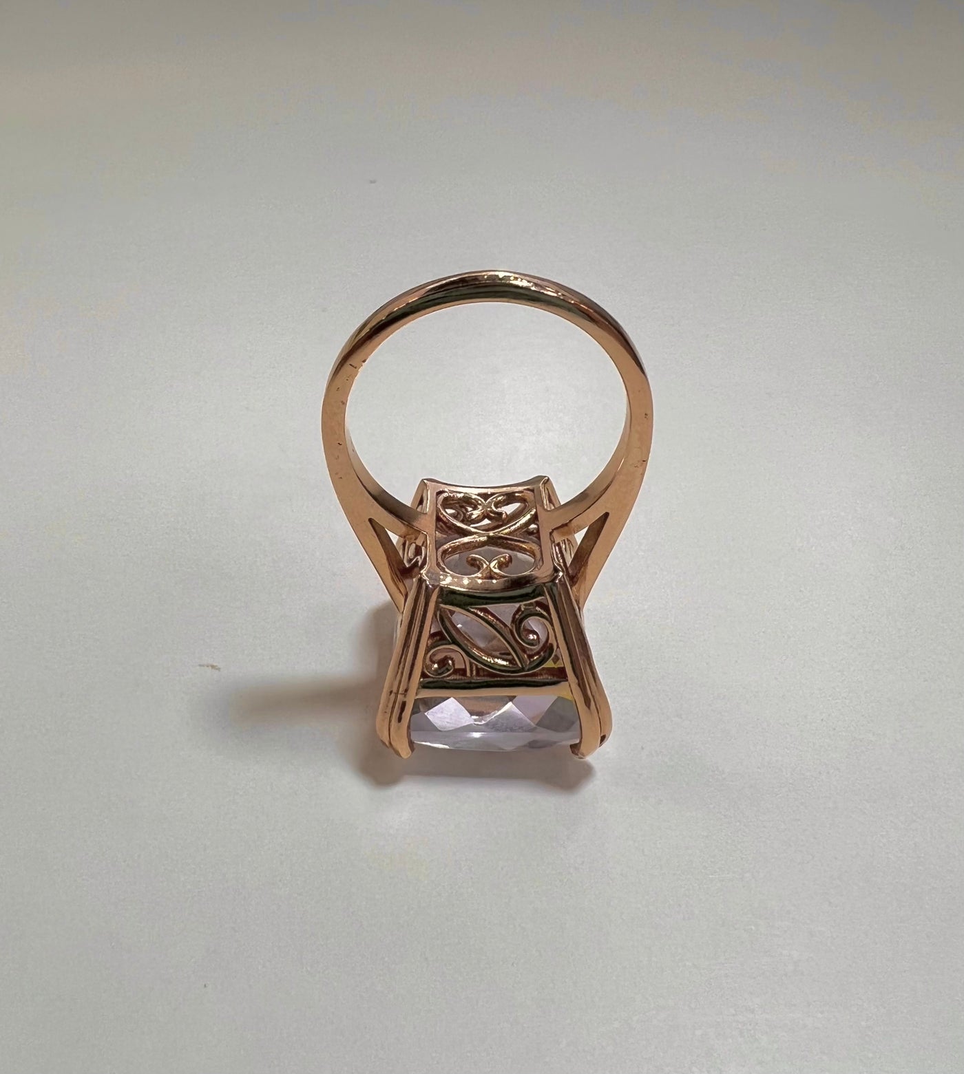 20ct Pink Kunzite Cocktail Ring - 10k Rose Gold