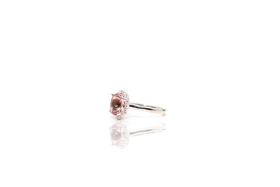 3ct Pink Halo Engagement Ring – Tourmaline & Moissanites