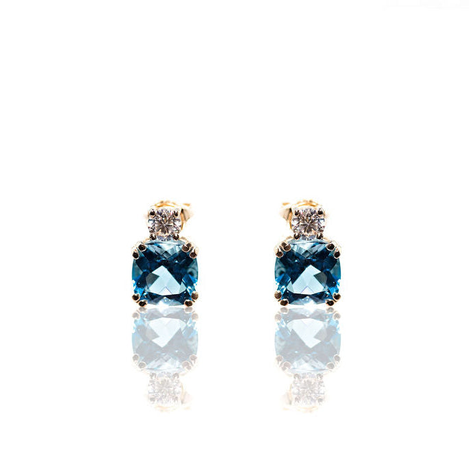 8ctw Swiss Topaz and Moissanite Earrings