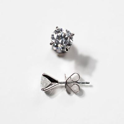 2ct VVS1 14k white Gold Moissanite Studs