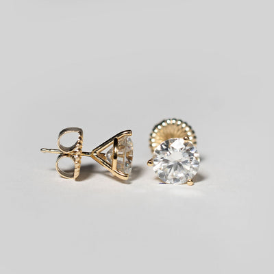 2ct VVS1 - 14k Yellow Gold Moissanite Studs Earrings