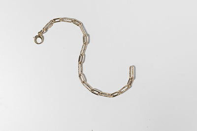 Diamond Cut Paperclip Bracelet - 14k Yellow Gold