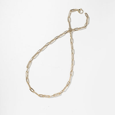 Diamond Cut Paperclip Necklace - 14k Yellow Gold