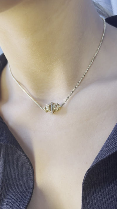 Vintage David Yurman Crossover Necklace 18k with Diamonds